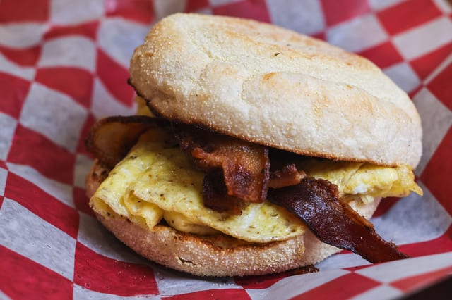 Classic Egg Sandwich with Meat.
