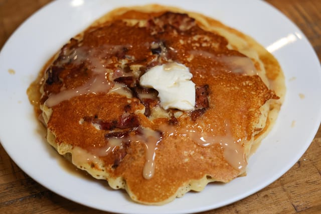 Maple Bacon Pancakes.