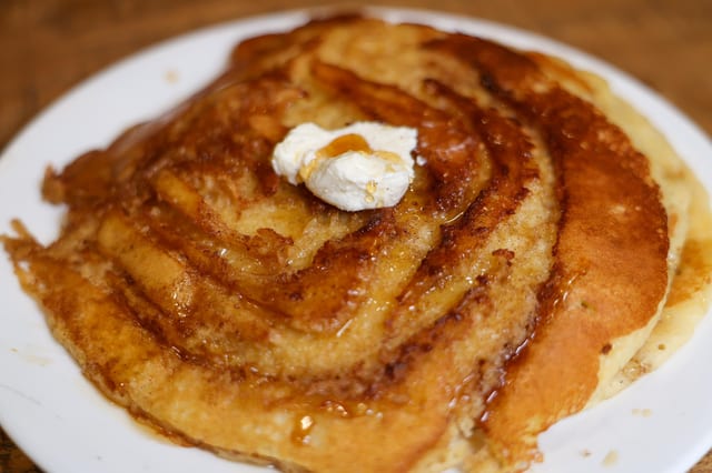 Cinnamon Roll Pancakes.