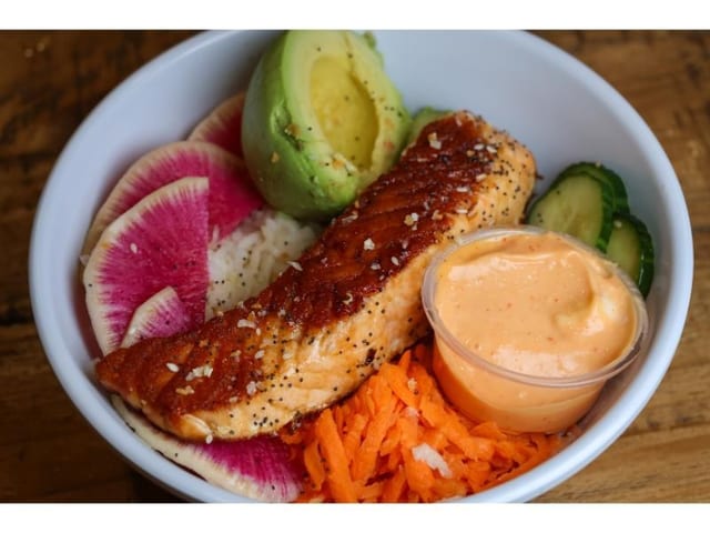 Salmon Rice Bowl.