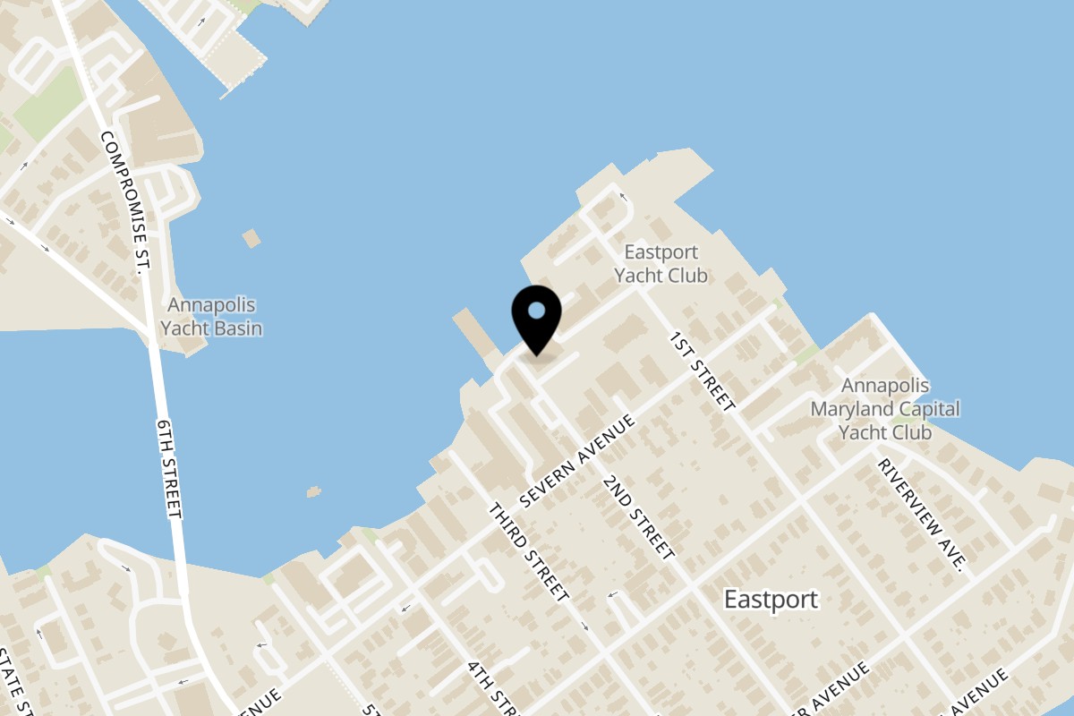 Map showing the location of Bread and Butter Kitchen on 303 Second St A in Annapolis